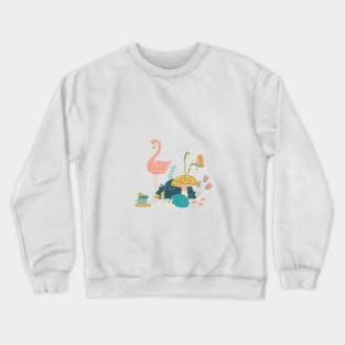 Wandering in Wonderland - Blue + Gold Crewneck Sweatshirt